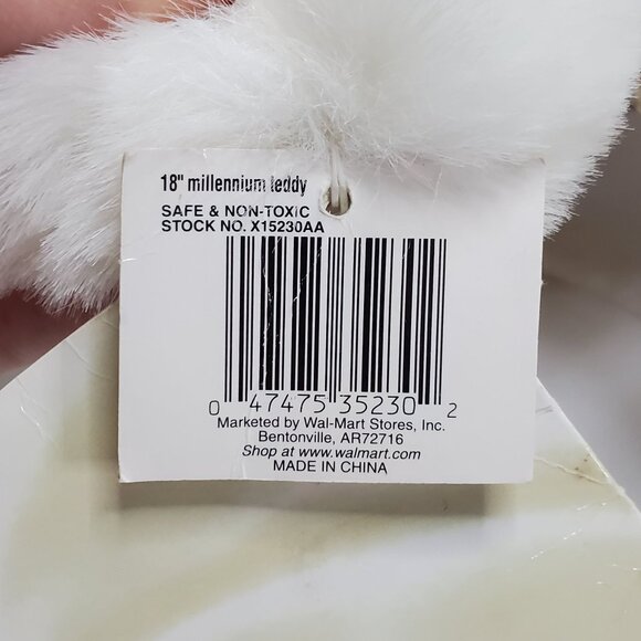 2001 Keepsake Memories Bear White with Gold Outfit Limited Edition 18" Tall NOS - Picture 7 of 11